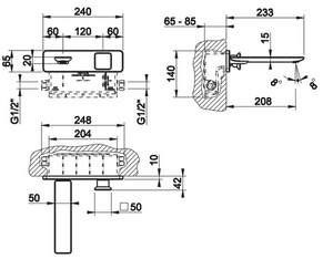41088.031 Ispa built-in mixer with spout and without waste in chrome plated w/20497.031 concealed part