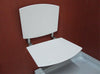 SB005A folding shower seat 410x580mm in white with adjustable legs and water drainage slots