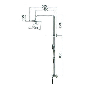 A5A9781C0N Mitos thermostatic shower column in chrome