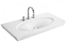 Load image into Gallery viewer, La Belle 6124g2r2 Washbasin 1000 X 490 mm in Star White with Ceramicplus and with Three Tap Holes

