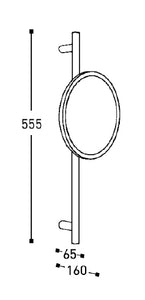 Aliseo 020614 magnifying mirror Ø200mm Twin arm bar slim 
3x mirror with full pivotal and height adjustments, Wall bar length: 555mm 
Material : Brass Finish : Chrome Plated