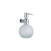 070039 Wall-Mounted Soap Dispenser, Refillable  Capacity : 250ml  Material - Holder : C.P. Brass , Bottle : Glass  Color : White / C.P.