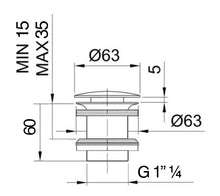 Load image into Gallery viewer, 91939605 Pushing Plug for Washbasin in Brushed Stainless Steel
