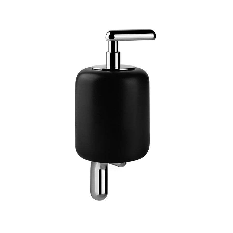 Goccia 38014.031 Wall-Mounted Liquid Soap Dispenser in Black Gres and Chrome