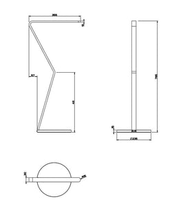 Cono 45541.030 Freestanding Towel Rail in Copper Pvd