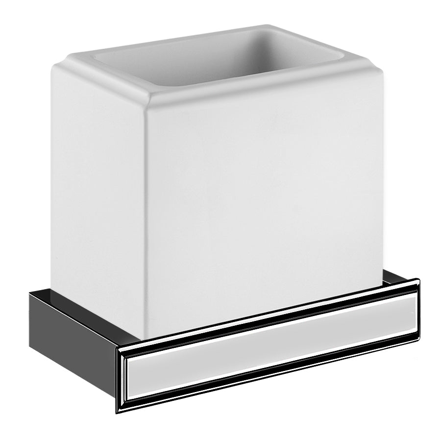 Eleganza 46407706 Wall-Mounted Tumbler Holder in Black Metal Pvd