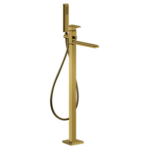 Eleganza 46129.087 Free Standing Bath Mixer in Brushed Gold Ccp with Hand Shower & 46189.031 built-in parts
