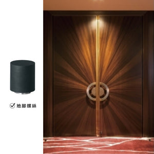 Elmes AUT-300-101 Die-Cast Zine door stop w/black rubber cushion & anchor bolt fixing