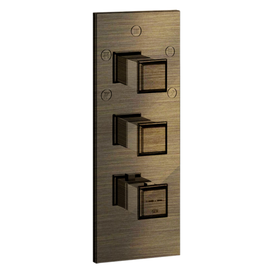 Eleganza 46212.186 5-Way Thermostatic Mixer in Antique Brass with 43111.031 built-in parts