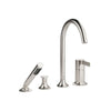 Vaia 27.532.809.06 deck-mounted bath mixer in platinum matt with diverter and shower set