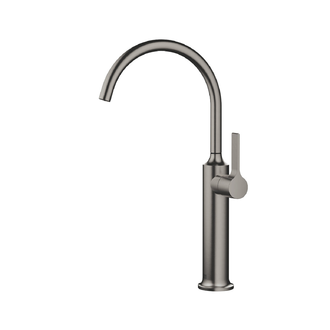 Vaia 33.533.809.99 single-lever basin mixer (dark platinum matt) with raised base