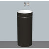 Bicolor back to wall floor-standing round washbasin
