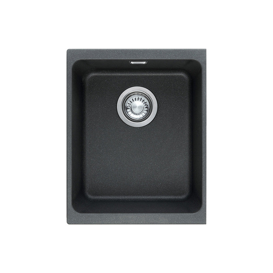 KBG 110-34 (125.0070.033) / (125.0623.490) (bowl: 125.0024.021) Kubus granite single sink bowl with waste size: 440x380mm in graphite