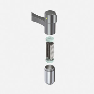 120.0551.220 Vitual Capsule 2 in 1 single dispense filter tap in matt black and silk steel PVD