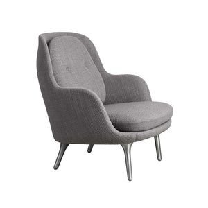 FRITZ HANSEN Fri JH4 Armchair, 800w x 880d x 905h mm, Frame Brushed Aluminum, Fabric Fiord 751
