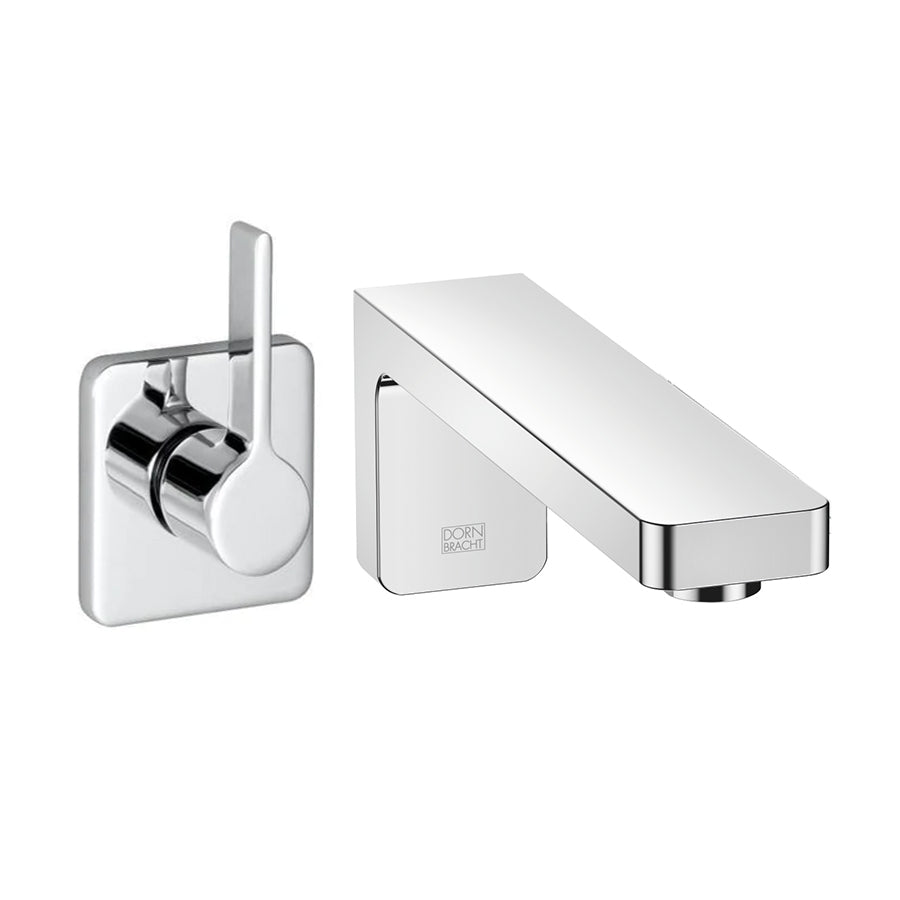 36.812.710.00 LULU wall-mounted single-lever basin mixer, 200mm projection in Chrome with 35807970.90 concealed rough part, mixer on left