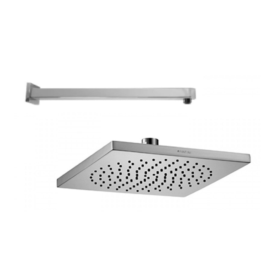 Mint 86028081 Wall-Mounted Shower Arm 400mm with 86028008 Squared Shower Head  in Chrome