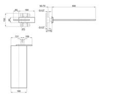 Load image into Gallery viewer, Milano 86 93 8036b 
External Piece for Wall-Mounted Rain Showerhead in Brushed Stainless Steel with 86 00 8036A built-in parts
