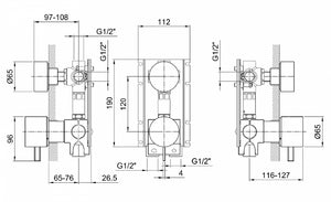 Af/21 2702a187b External Piece for Built-In Shower Mixer in Chrome  with 1700a187a 
Internal Piece