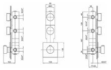 Load image into Gallery viewer, Af/21 Fukasawa 2793a402b External Parts in Brushed Stainless Steel 
for Built-In Bath and Shower Thermostatic with Two Volume Control  &amp; 1700a402a Internal Piece
