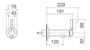 Tara Logic 36.803.885.00 Wall Mounted Single-Lever Basin Mixer in Chrome (concealed part included)