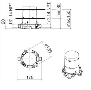Supernova 33.584.710.00 single-lever basin mixer for free-standing assembly, with stand pipe, no pop-up waste, with concealed part